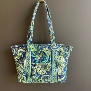 Ver Bradley Mandy Tote Bag Blue Green Rhythm and Blues